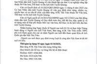 Bảo tàng ATK Tân Trào trân trọng thông báo